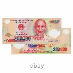 Vietnam 200,000 X 5 Pieces (PCS)= 1 Million Dong Currency VND UNCIRCULATED UNC
