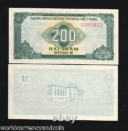 Vietnam 200 Dong P Fx-5 1987 Foreign Exchange Fec Unc Vietnamese Currency Note