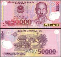 Vietnamese Currency 50000 Vietnam Dong, Random Year, UNC, Polymer X 100 PCS