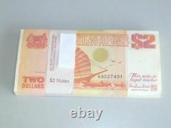 Vintage! 96 Pcs. Bundle Singapore $2 Sailboat Ship Unc Currency Money Banknote