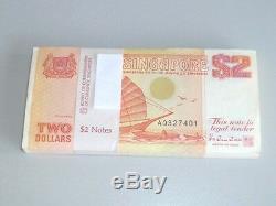 Vintage 96 Pcs. Bundle Singapore $2 Sailboat Ship Unc Currency Money Banknote