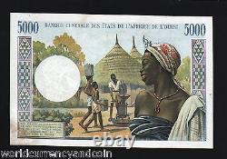 WEST AFRICAN STATES IVORY COAST 5000 5,000 FRANCS P104 Ah 1977 UNC RARE WAS NOTE