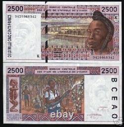 West African States SENEGAL 2500 FRANCS P-712 K 1994 DAM UNC WAS Currency NOTE