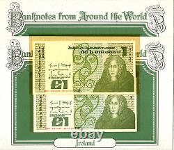 World Banknotes Ireland 10-07-1984 1 pound UNC P-70c UNC 2 Consecutive Low