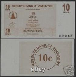 ZIMBABWE 10 CENTS P-35 2006 x 100 Pcs Lot FULL BUNDLE UNC CURRENCY BILL BANKNOTE