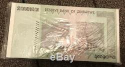 ZIMBABWE 50 TRILLION DOLLAR BANKNOTE- UNC PAPER CURRENCY (100 Pcs Consecutive)