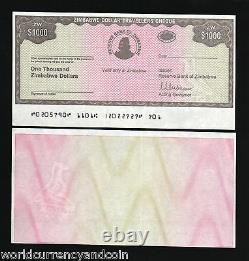 Zimbabwe 1000 1,000 Dollars P-15 2003 Unc Rare Currency Money Bill Bank Note