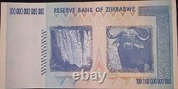 Zimbabwe 100 Trillion Dollars 2008 AA P-91 Banknote New UNC Zim Currency withCOA