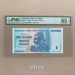 Zimbabwe 100 Trillion Dollars Banknote 2008 P91 UNC PMG 65 EPQ Currency