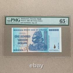 Zimbabwe 100 Trillion Dollars Banknote 2008 P91 UNC PMG 65 EPQ Currency Note