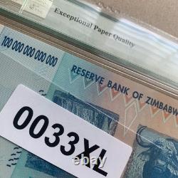 Zimbabwe 100 Trillion Dollars Banknote 2008 P91 UNC PMG 65 EPQ Currency Note