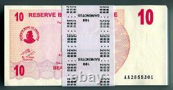 Zimbabwe 10 Dollars x 100pcs 2006 P39 full bundle consecutive UNC currency bills