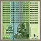 Zimbabwe 10 Trillion Dollars X 10 Pcs Aa 2008 P88 Consecutive Unc Currency Bills