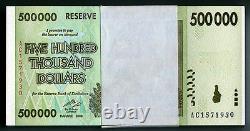 Zimbabwe 500 Thousand Dollars x 50 pcs 2008 P76 consecutive UNC currency bills