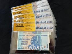 Zimbabwe 50 & 100 Trillion Dollar Bill Banknote Money UNC Currency COA