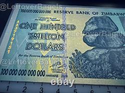 Zimbabwe 50 & 100 Trillion Dollar Bill Banknote Money UNC Currency COA