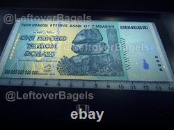 Zimbabwe 50 & 100 Trillion Dollar Bill Banknote Money UNC Currency COA