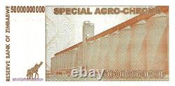 Zimbabwe 50 Billion Dollars Special Agro Cheque, 2008, P-63, UNC, X 10 PCS
