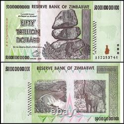 Zimbabwe 50 Trillion Dollars, 2008, AA, P-90, UNC X 2 PCS