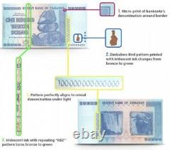 Zimbabwe $z 100 Trillion Dollars Banknote Currency Authentic Unc 2008 Aa P-91