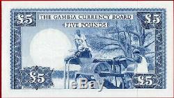(com) GAMBIA CURRENCY BOARD 5 POUNDS nd 1965/70 PREFIX A P 3 UNC perfect