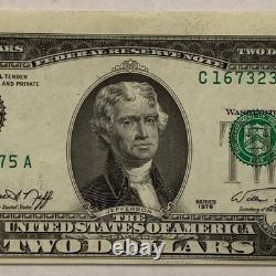 (error Misaligned & Overprint) $2 1976 Federal Reserve Note Currency Unc