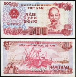 1000 x VIETNAM 500 Dong, 1988, P-101, UNC Billet de banque du monde scellé en brique.