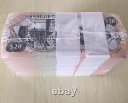 1000pcs Guyana 20 Dollars Banques Monnaie 2016 Unc P-30