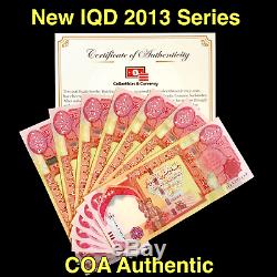 100 000 New Irak Monnaie (iqd) 2013 25000 Iraqi Dinar (2013) X 4 Pcs Unc
