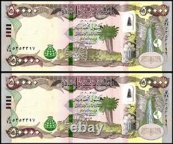 100 000 dinars irakiens UNC 2020 2 x 50 000 IQD monnaie de 100K dinars irakiens