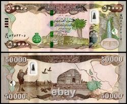 100 000 dinars irakiens UNC 2020 2 x 50 000 IQD monnaie de 100K dinars irakiens
