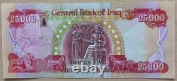 100 000 dinars irakiens non circulés, billets de 25 000 (4 x 25 000), nouvelle monnaie IQD