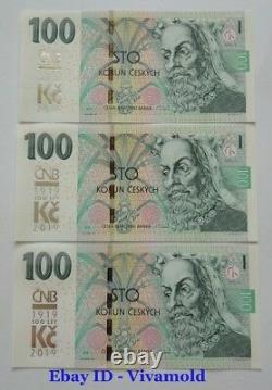100 Korun 2019 Et Plus De 100 Ans Cnb Tchèque Monnaie / 3 Pièces Unc Rare