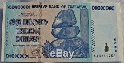 100 Trillions De Dollars Zimbabwe En Argent En Monnaie. Unc. Milliard De Milliards 5 10 20 50