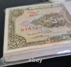 100 billets brésiliens de 5 cruzeiros UNC 1962-1964