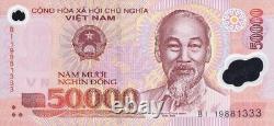100 billets de banque de 50 000 dollars du Vietnam, monnaie VND 50 000, dong vietnamien, non circulés.