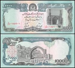 100 x Afghanistan 10000 (10,000) Afghani billets de banque UNC / P-63 / 1993