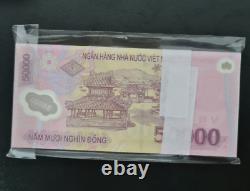 100pcs Billet de banque vietnamien de 50000 dollars VND 50000 Dông vietnamiens UNC