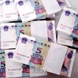 100pcs Chine 5 Yuan Rmb Banknote Currence 1999 Unc Bundle Continu