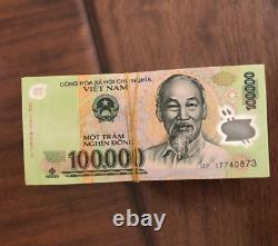 100pcs Vietnam 100000 Banque Dollars Monnaie Vnd 100k Vietnamien Dong Unc