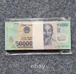 100pcs Vietnam 500000 Banque Dollars Monnaie Vnd 500k Vietnamien Dong Unc