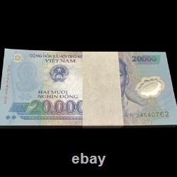 100x Vietnam 20000 Dong Billet en Polymère Argent Papier UNC Bundle Million