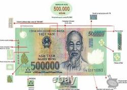 10 000 000 Dong Vietnamien Devise 20 X 500k P-124 Vnd Polymer Billets Unc