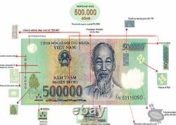 10 000 000 Dongs vietnamiens, billets de banque en polymère de 20 x 500k P-124 VND UNC.