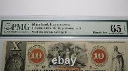 10 $ 18 Hagerstown Maryland MD Banque De Devises Obsolète Note Bill Reliure Unc65
