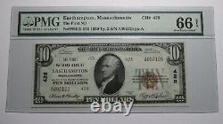 10 1929 Easthampton Massachusetts Monnaie Nationale Note Bill Unc66epq Pmg