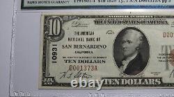 10 $ 1929 San Bernardino California National Currency Bank Note Bill #10931 Unc62