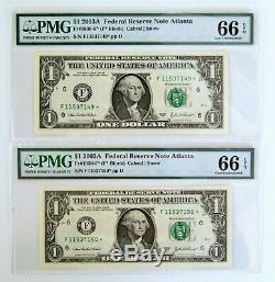 (10) 1 2003 $ Consécutive A Frn Atlanta (pmg Gem Unc 66 Epq) Star Note Monnaie