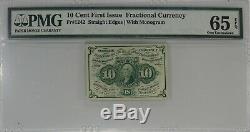 10 Cent Premier Numéro Fractional Currency Fr # 1242 Pmg Gem Unc 65 Epq (035)
