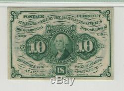10 Cent Premier Numéro Fractional Postal Monnaie Fr. 1242 Pmg Gem Unc 65 Epq (001)